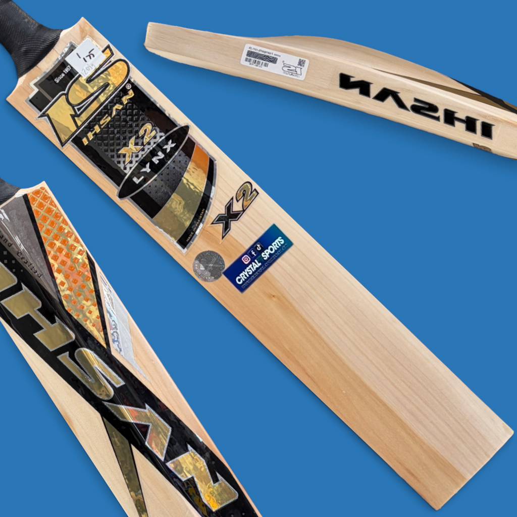 Ihsan X2 English Willow cricket bat, extended swell with a mid/low hitting zone