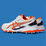 Asics Speed Menace Cricket Spikes - White / Orange 3