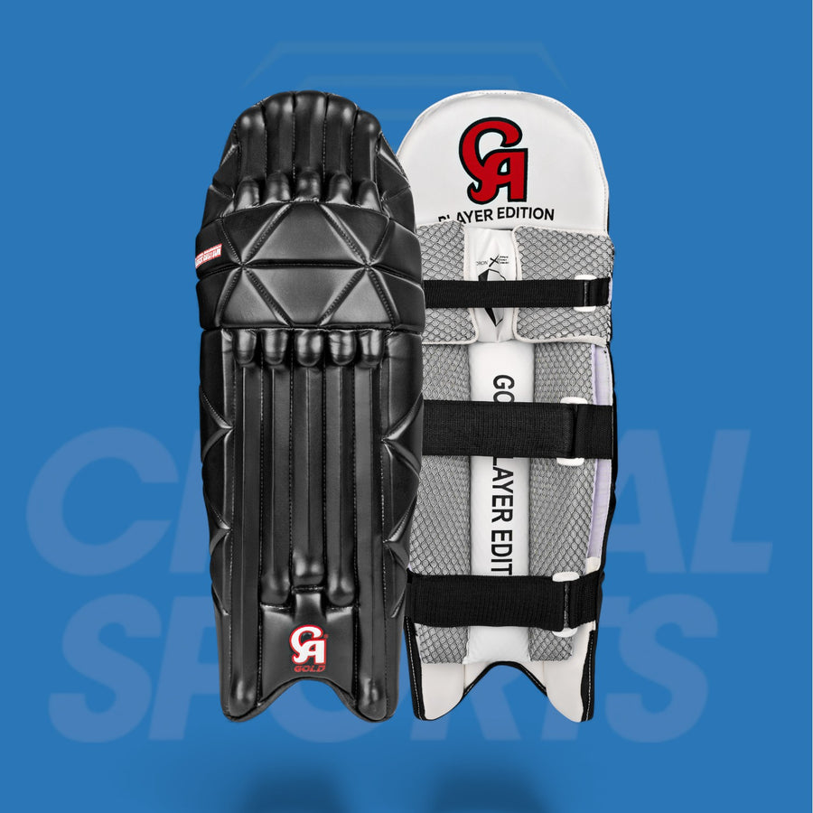 CA Gold Player Edition Cricket Batting Pads - Black