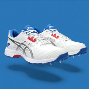 Asics Gel Gully 7 Cricket Spikes - White/Pure Silver