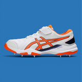 Asics Speed Menace Cricket Spikes - White / Orange 2