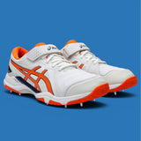 Asics Speed Menace Cricket Spikes - White / Orange 1
